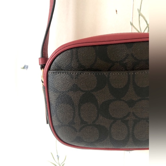 *SOLD* NWT COACH Mini Jamie Camera Bag In Signature Canvas, Gold/Brown 1941 Red - Picture 10 of 16